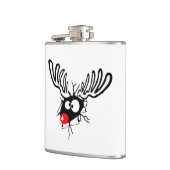 Niedlicher lustiger Rudolph, der rot genähte Weihn Flachmann (Links)