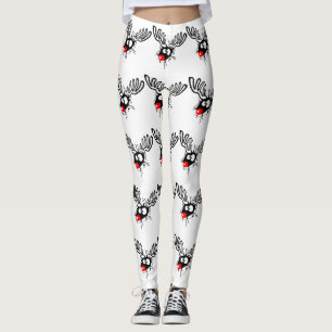 Niedlicher lustiger Rudolph, der rot genähte Weihn Leggings