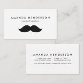 Niedlicher lustiger schwarzer Schnurrbart Visitenkarte (Vorne/Hinten)