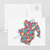 niedlicher, lustiger Stechwork-Elefant Postkarte (Vorne/Hinten)