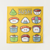 Niedlicher, lustiger Sushi Maki Brötchen Cartoon n