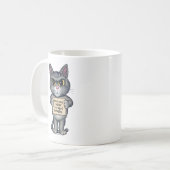 Niedlicher lustiger Tabby Cat Cartoon Art Kaffeetasse (Vorderseite Links)