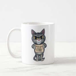 Niedlicher lustiger Tabby Cat Cartoon Art Kaffeetasse