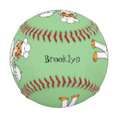 Niedlicher lustiger Tiger Koch Cartoon Illustratio Baseball (Vorderseite)