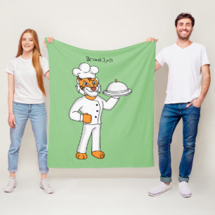 Niedlicher lustiger Tiger Koch Cartoon Illustratio Fleecedecke