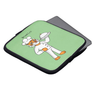 Niedlicher lustiger Tiger Koch Cartoon Illustratio Laptopschutzhülle