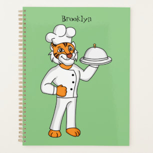 Niedlicher lustiger Tiger Koch Cartoon Illustratio Planer