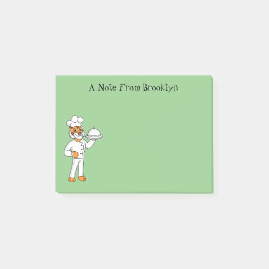 Niedlicher lustiger Tiger Koch Cartoon Illustratio Post-it Klebezettel (Vorderseite)