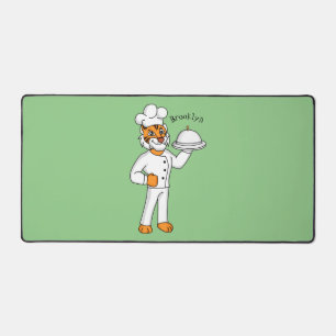 Niedlicher lustiger Tiger Koch Cartoon Illustratio Schreibtischunterlage