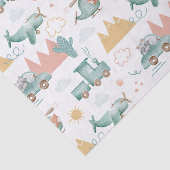 Niedlicher lustiger Transport und Tiere. Baby-Must Seidenpapier (Ausschnitt)