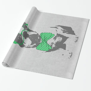 Niedlicher lustiger trendiger vintage Tier Französ Geschenkpapier