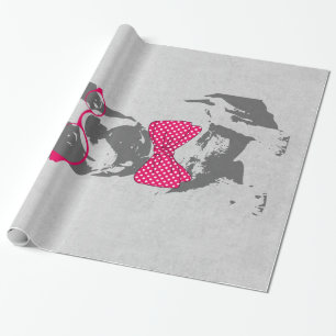 Niedlicher lustiger trendiger vintage-Tier Französ Geschenkpapier