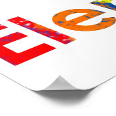 Niedlicher, lustiger und farbenfroher Abstrakter R Poster (Ecke)