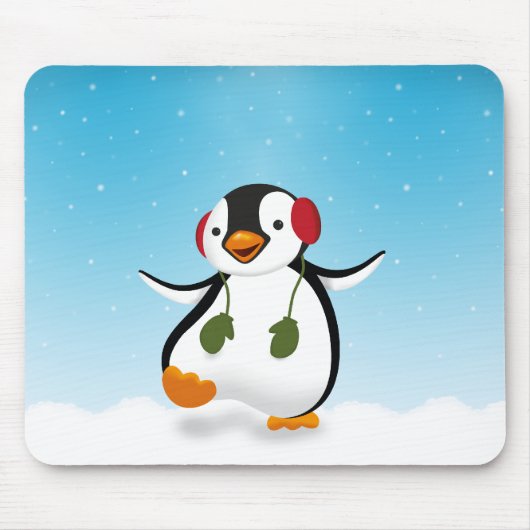 Niedlicher lustiger WinterPenguin Mousepad (Vorne)