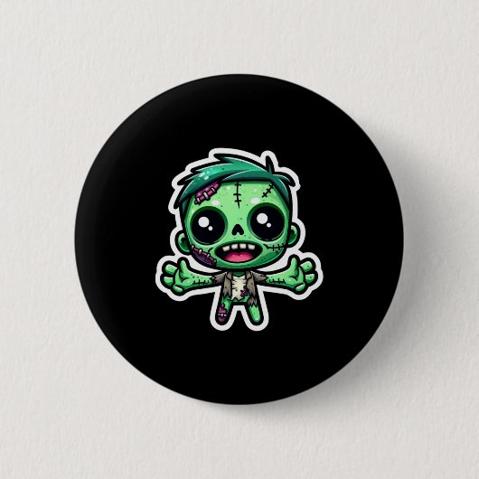 Niedlicher, lustiger Zombie Button (Vorderseite)