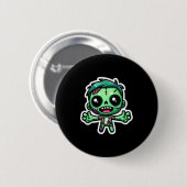 Niedlicher, lustiger Zombie Button (Vorne & Hinten)