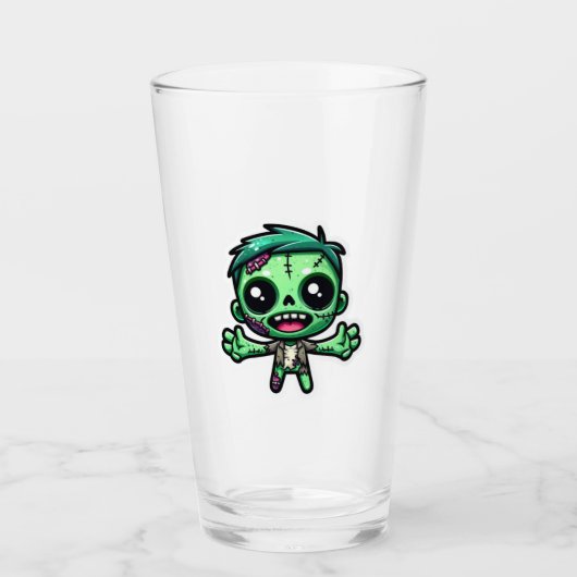 Niedlicher, lustiger Zombie Glas (Vorderseite)