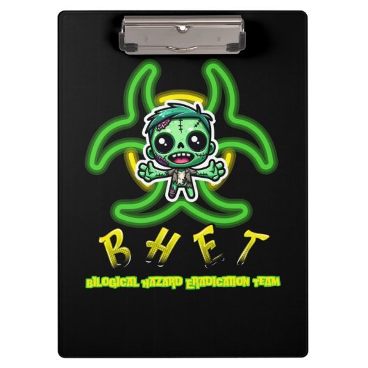 Niedlicher, lustiger Zombie Klemmbrett (Vorderseite)