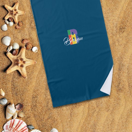 Niedlicher luxuriöser, farbiger Buchstabe Name B B Strandtuch