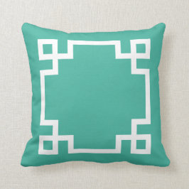 niedlicher, luxuriöser weißgriechischer Grenzüberg Kissen