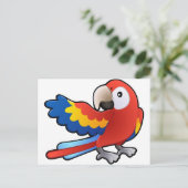 niedlicher Macaw Parrot Postkarte (Stehend Vorderseite)