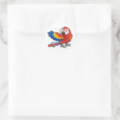 niedlicher Macaw Parrot Runder Aufkleber (Tasche)