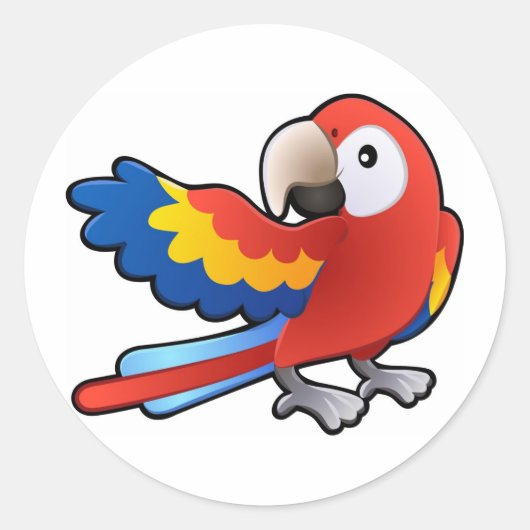 niedlicher Macaw Parrot Runder Aufkleber (Vorderseite)
