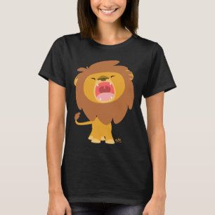 Niedlicher mächtiger Brüllenlöwe-Cartoon-Frauen T-Shirt