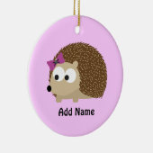 Niedlicher Mädchen-Igel Keramikornament (Rechts)