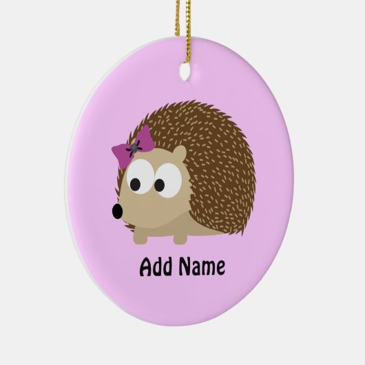 Niedlicher Mädchen-Igel Keramikornament (Rechts)