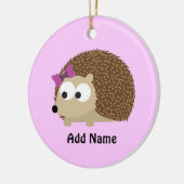 Niedlicher Mädchen-Igel Keramikornament (Links)