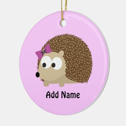 Niedlicher Mädchen-Igel Keramikornament (Links)