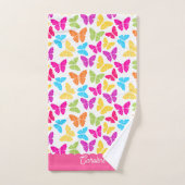 Niedlicher Mädchenbrut-Regenbogen-Schmetterlingsna Badhandtuch Set (Handtuch)