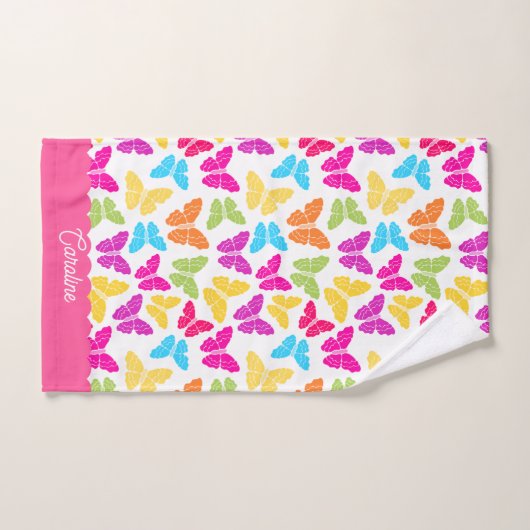 Niedlicher Mädchenbrut-Regenbogen-Schmetterlingsna Badhandtuch Set (Handtuch)