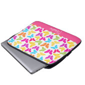Niedlicher Mädchenbrut-Regenbogen-Schmetterlingsna Laptopschutzhülle (Vorne Knopf)