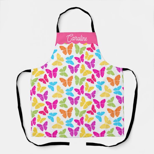 Niedlicher Mädchenbrut-Regenbogen-Schmetterlingsna Schürze (Vorderseite)