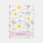 Niedlicher Mädchenfarbenfroher Regenbogenname Fleecedecke (Vorderseite)