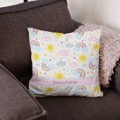 Niedlicher Mädchenfarbenfroher Regenbogenname Kissen