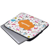 Niedlicher Mädchenname pink zurück zur Schulschrif Laptopschutzhülle (Vorne Knopf)