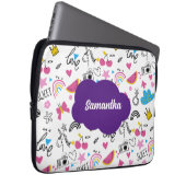 Niedlicher Mädchenname rosa Zurück zur Schulschrif Laptopschutzhülle (Vorne Rechts)