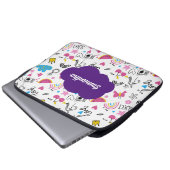 Niedlicher Mädchenname rosa Zurück zur Schulschrif Laptopschutzhülle (Vorne Knopf)