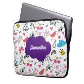 Niedlicher Mädchenname rosa Zurück zur Schulschrif Laptopschutzhülle (Vorderseite Links)