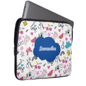 Niedlicher Mädchenname rosa Zurück zur Schulschrif Laptopschutzhülle (Vorne Rechts)