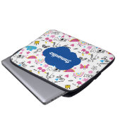 Niedlicher Mädchenname rosa Zurück zur Schulschrif Laptopschutzhülle (Vorne Knopf)