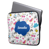 Niedlicher Mädchenname rosa Zurück zur Schulschrif Laptopschutzhülle (Vorderseite Links)