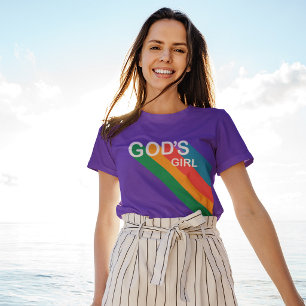 Niedlicher Mädchenruinbogen Christlich T-Shirt