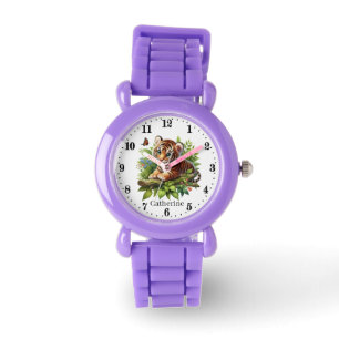 niedlicher Mädchentiger Armbanduhr