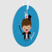 Niedlicher Magier-magischer Häschen-Trick für Ornament (Vorderseite)