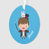 Niedlicher Magier-magischer Häschen-Trick für Ornament (Vorderseite)