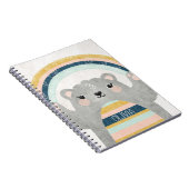 Niedlicher magischer Bär mit farbenfroher Regenbog Notizblock (Rechte Seite)